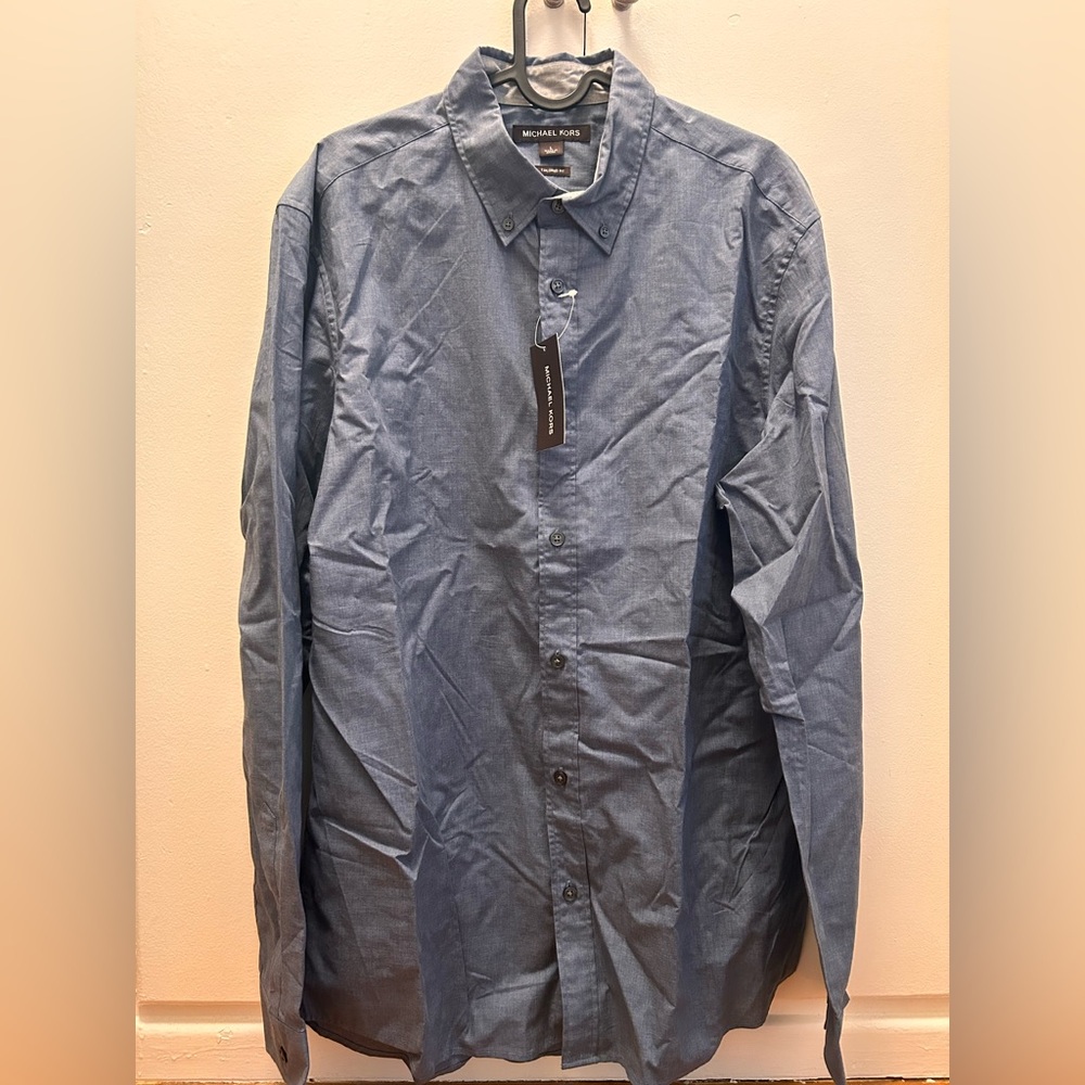 NWT Michael Kors Button Down Shirt [L | Faded Blue]